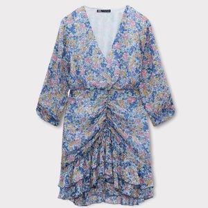 Zara Floral Print Dress with Ruffle, NWT